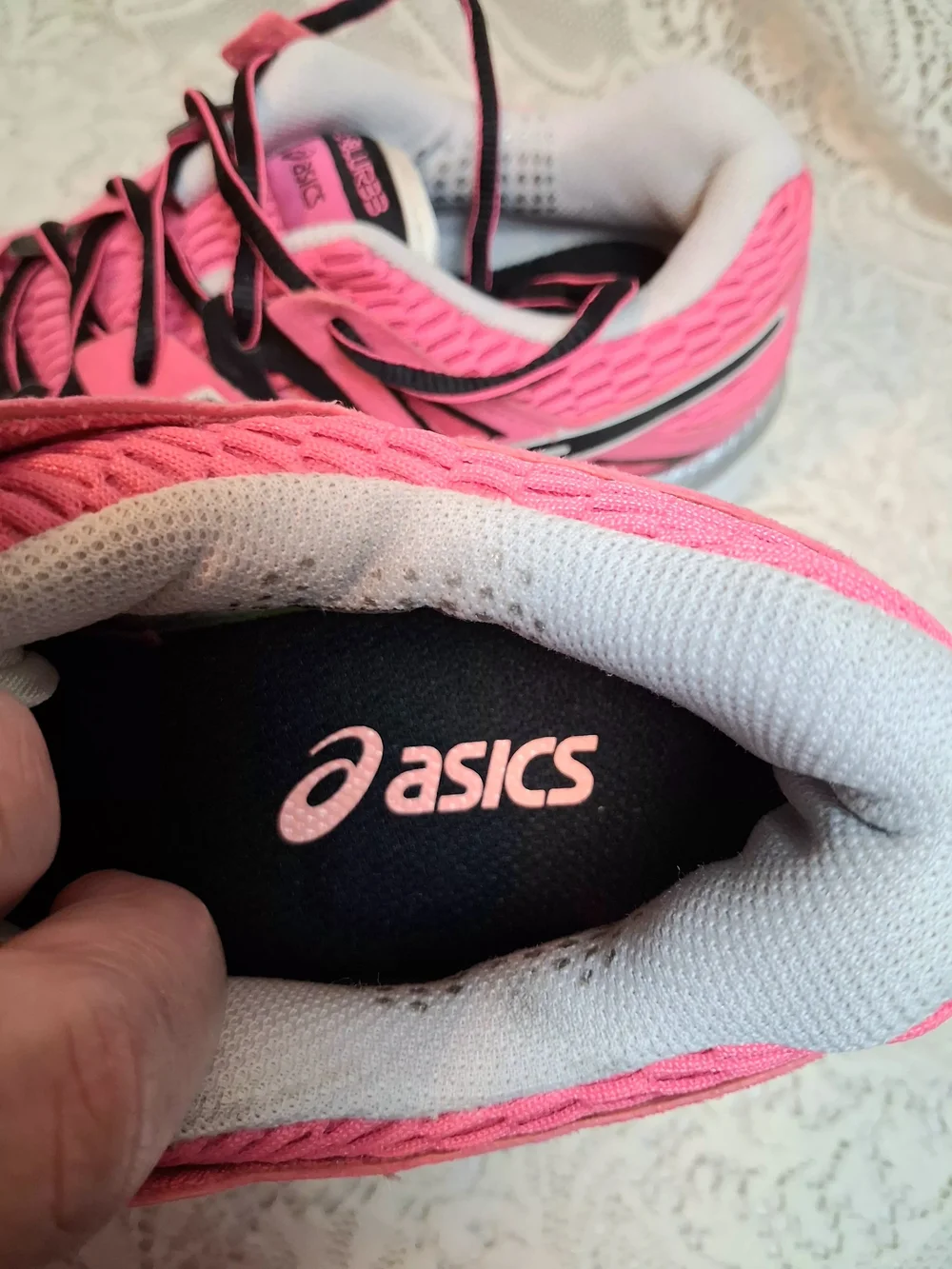 ASICS Womens Gel-Blur33 Bright Pink/zblack Lace-Up Running Sneakers Size 8